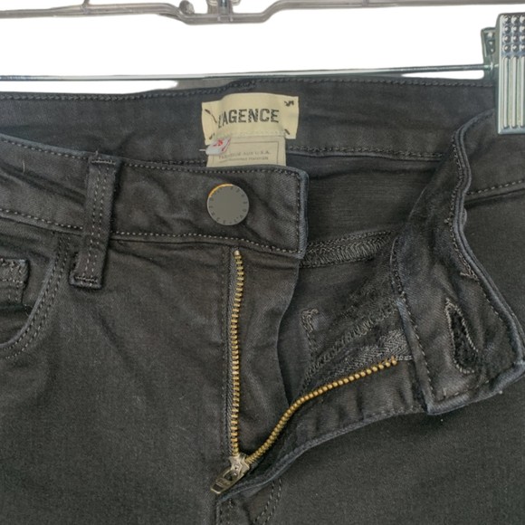 L'AGENCE Women Black Margot Cropped High-Rise Skinny Jeans Size 26 Dark Wash - Picture 8 of 9
